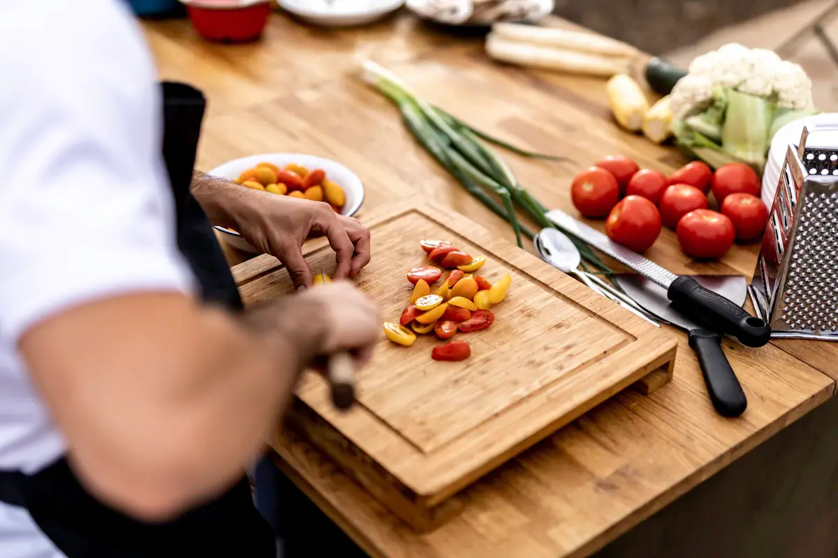 Kitchen assistant work stock photograph