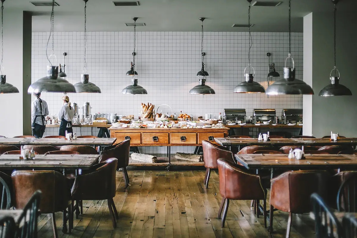 Restaurant manager work stock photograph