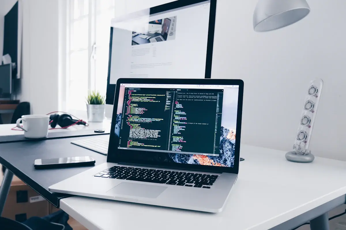 Software developer work stock photograph