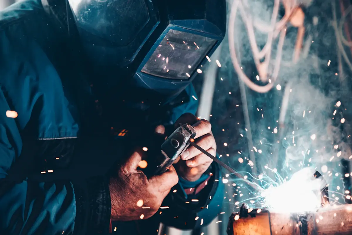 Welder work stock photograph